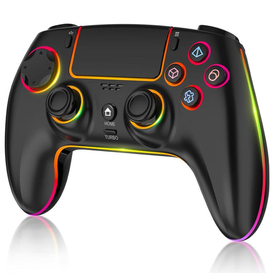 Wireless Controller for PS-5/PC/MAC/iOS/Android/Steam Deck, RGB Light, Hall Effect Joystick, Dual Vibration, Turbo