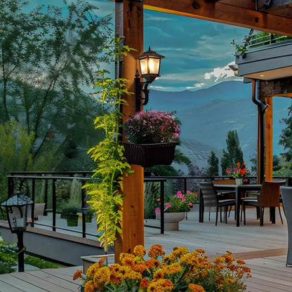 Solar Post Light with Planter, 2-in-1 Outdoor Decoration for Porch, Patio & Front Door, Perfect for Weddings, Easter & Events