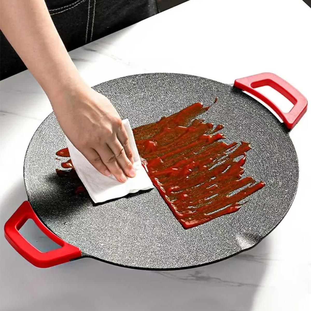 1500W Portable Electric Korean BBQ Grill, Indoor Smokeless Nonstick Grill Pan with Adjustable Temperature Control, Large Surface Frying Griddle for Home Cooking and Tabletop BBQ