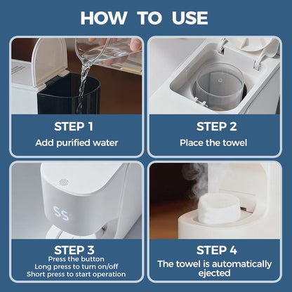 Smart Towel Heater with 5s Fast Heating & 55°C Constant Temp, Auto Towel Warmer, Includes 20 Towels