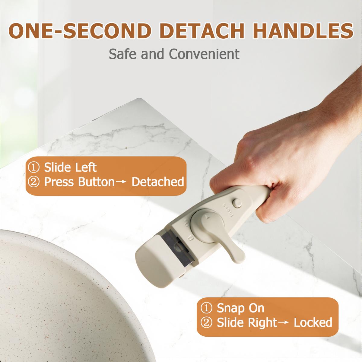 12-Piece Nonstick Pots and Pans Set with Detachable Handle, Induction Compatible Cookware, Oven & Dishwasher Safe Stackable Kitchen Cooking Set for Easy Storage