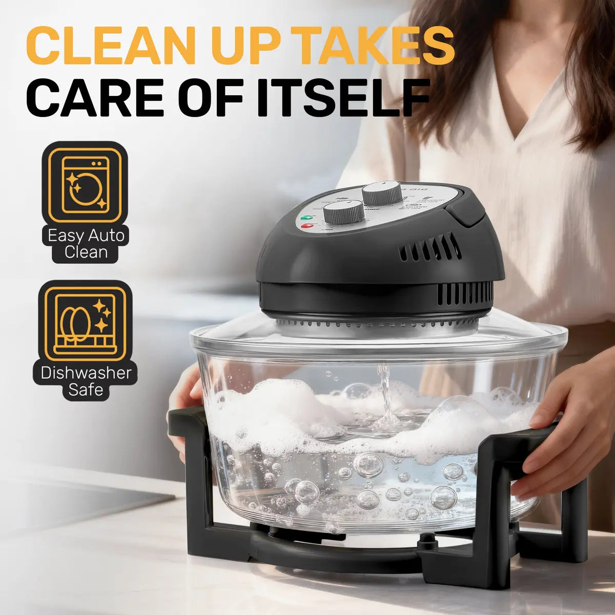 16 Quart Extra Large Air Fryer Oven, Oil-Less Crispy Cooking for Healthier Meals, Large Capacity Countertop Air Fryer with Rapid Hot Air Circulation for Family Size Cooking