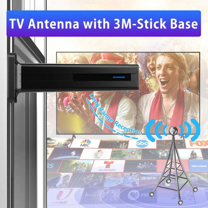 2026 Digital TV Antenna for Smart TV, 360° Reception, 4K HDTV, Long Range, Easy Install, Indoor Antenna for Local Channels, No Cable Needed, Compatible with 1080P TVs, 3M Stick Base