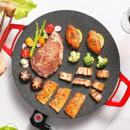 1500W Portable Electric Korean BBQ Grill, Indoor Smokeless Nonstick Grill Pan with Adjustable Temperature Control, Large Surface Frying Griddle for Home Cooking and Tabletop BBQ