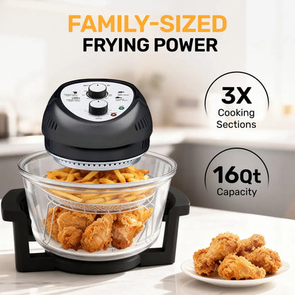 16 Quart Extra Large Air Fryer Oven, Oil-Less Crispy Cooking for Healthier Meals, Large Capacity Countertop Air Fryer with Rapid Hot Air Circulation for Family Size Cooking