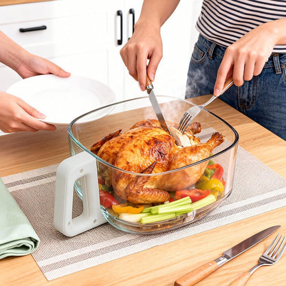 4.5 QT Glass Air Fryer with PFAS-Free Basket, Dishwasher-Safe, 8 Preset Touchscreen, 360° View Cooking, White