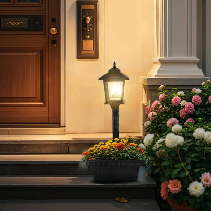 Solar Post Light with Planter, 2-in-1 Outdoor Decoration for Porch, Patio & Front Door, Perfect for Weddings, Easter & Events