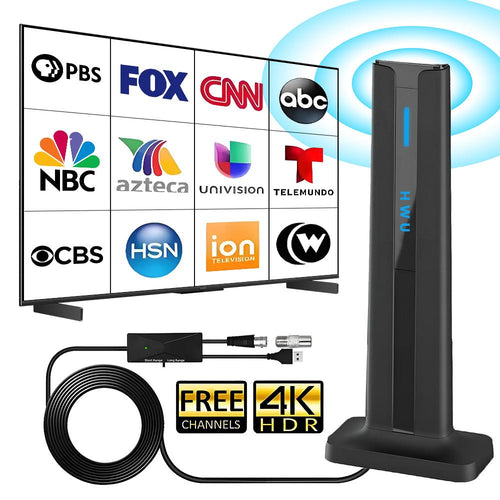 2026 Digital TV Antenna for Smart TV, 360° Reception, 4K HDTV, Long Range, Easy Install, Indoor Antenna for Local Channels, No Cable Needed, Compatible with 1080P TVs, 3M Stick Base