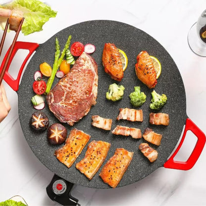 1500W Portable Electric Korean BBQ Grill, Indoor Smokeless Nonstick Grill Pan with Adjustable Temperature Control, Large Surface Frying Griddle for Home Cooking and Tabletop BBQ