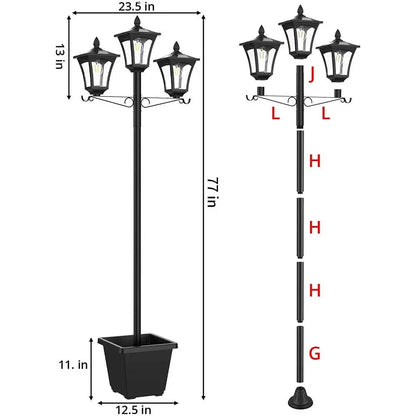 Solar Post Light with Planter, 2-in-1 Outdoor Decoration for Porch, Patio & Front Door, Perfect for Weddings, Easter & Events